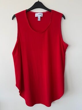 Joseph Ribkoff Lipstick (Radiant)Red Sleeveless Shell Top Size 14 Made in Canada